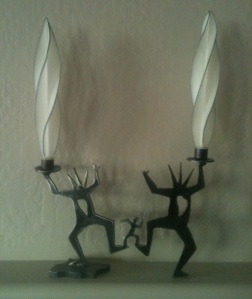 Zac gave this candle holder to us before he was married saying that's how he saw us--with him secure in the middle.
